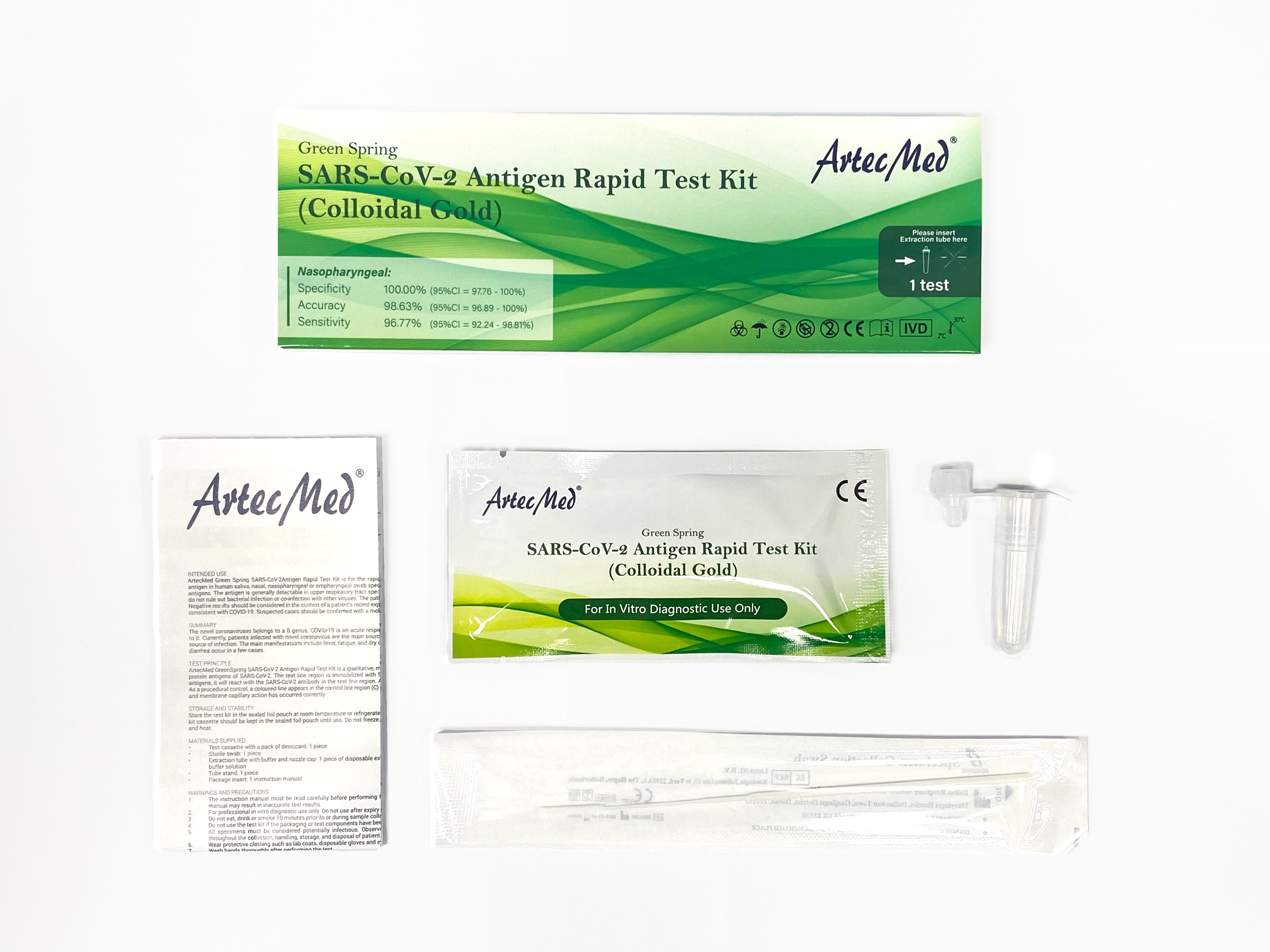 ArtecMed®新冠病毒快速抗原檢測試劑盒 (Green Spring Colloidal Gold技術)